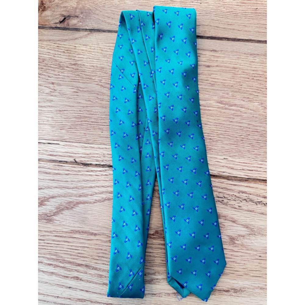 Vineyard Vines Mens Silk Tie Green Blue Propeller Nautical Made in USA